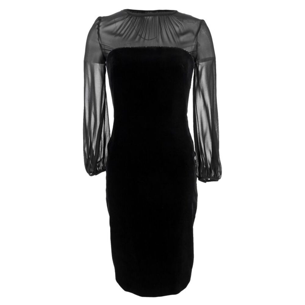 Max Mara Carl Embellished Midi Dress in Black Velvet